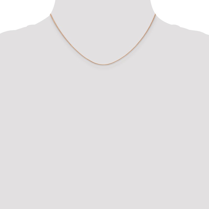 14K Rose Gold .5mm Baby Box with Lobster Clasp Chain