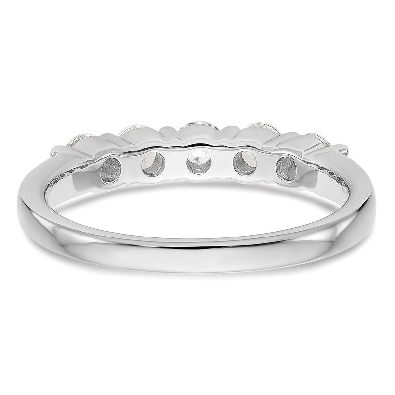 14K White Gold 1/3 carat Lab Grown Diamond VS+ F+ Complete Round Five Stone Ring