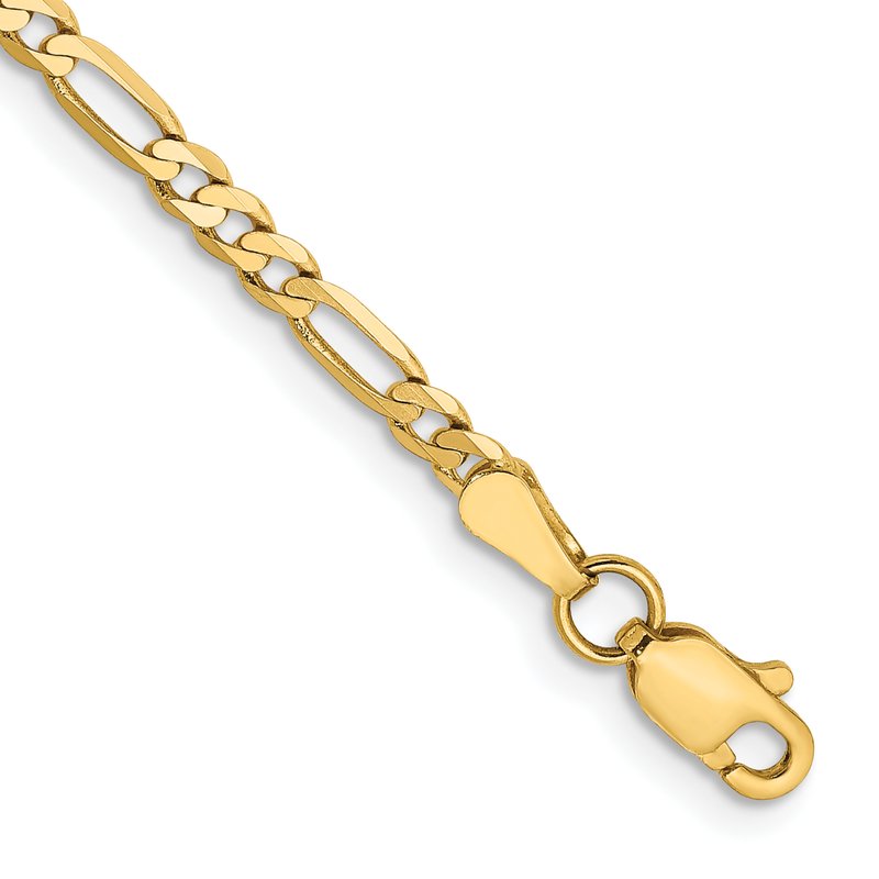 14K 26 inch 2.75mm Flat Figaro with Lobster Clasp Chain