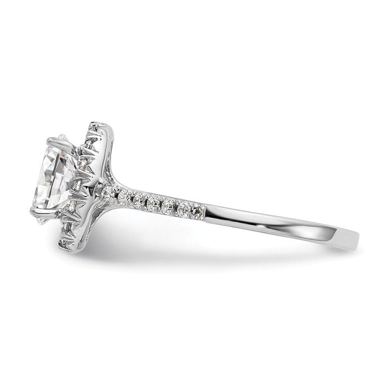 14K White Gold 1/3 carat Lab Grown Diamond VS+ F+ Semi-Mount Oval Halo Engagement Ring