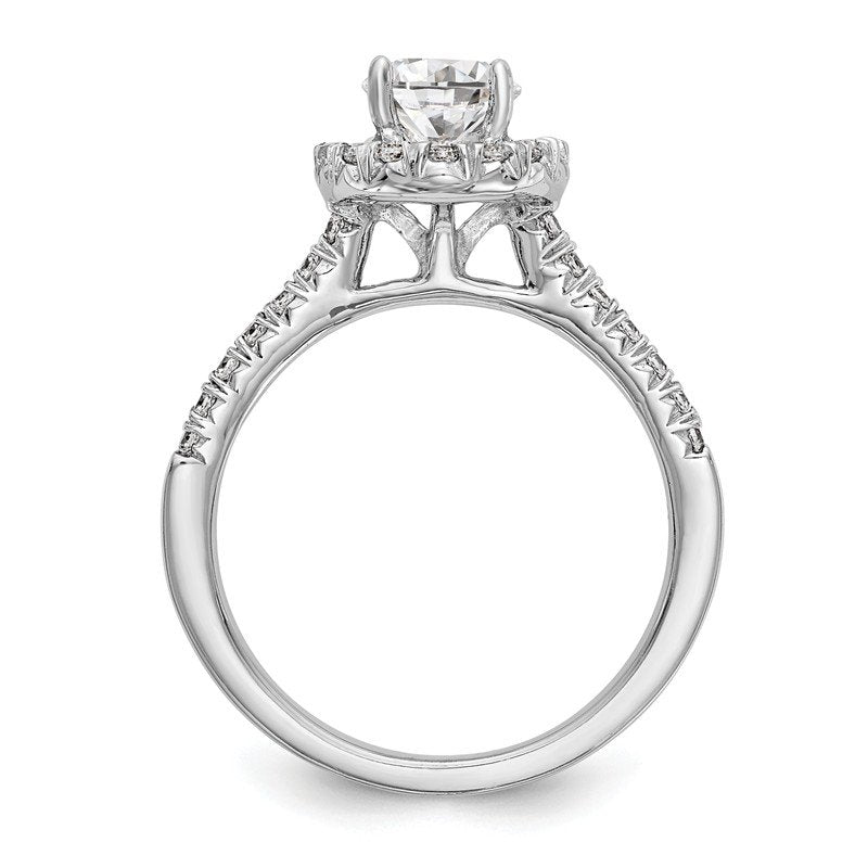 14K White Gold 1/3 carat Lab Grown Diamond VS+ F+ Semi-Mount Oval Halo Engagement Ring