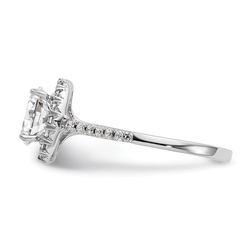 14K White Gold 1/3 carat Lab Grown Diamond VS+ F+ Semi-Mount Oval Halo Engagement Ring