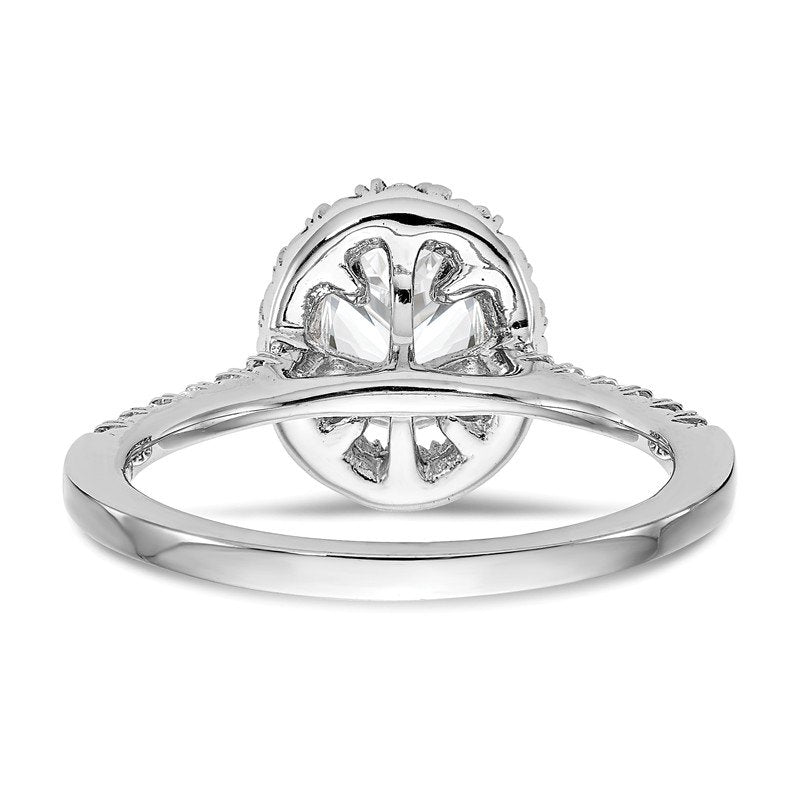 14K White Gold 1/3 carat Lab Grown Diamond VS+ F+ Semi-Mount Oval Halo Engagement Ring