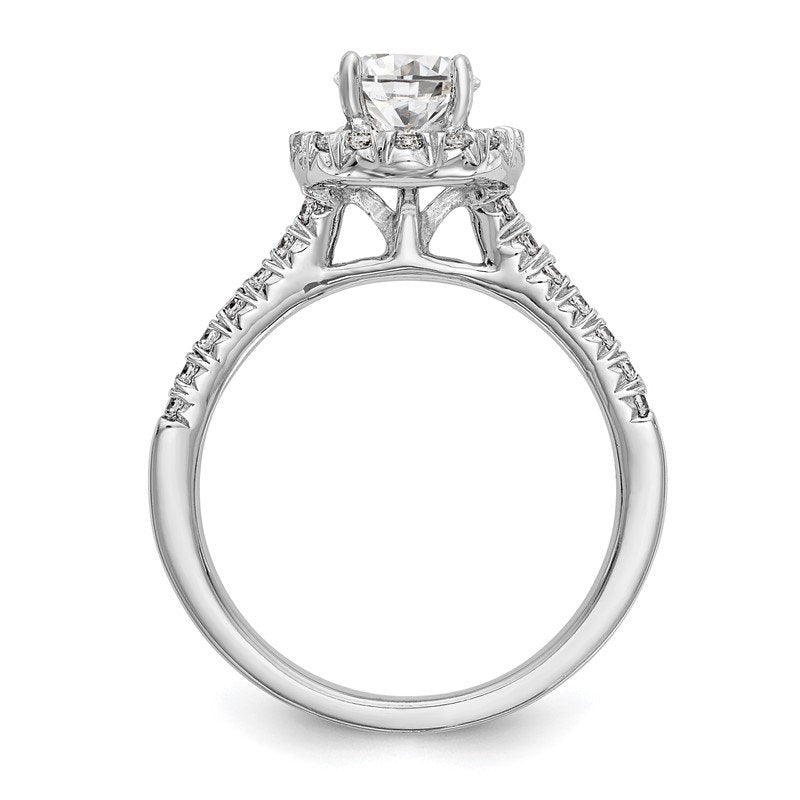 14K White Gold 1/3 carat Lab Grown Diamond VS+ F+ Semi-Mount Oval Halo Engagement Ring