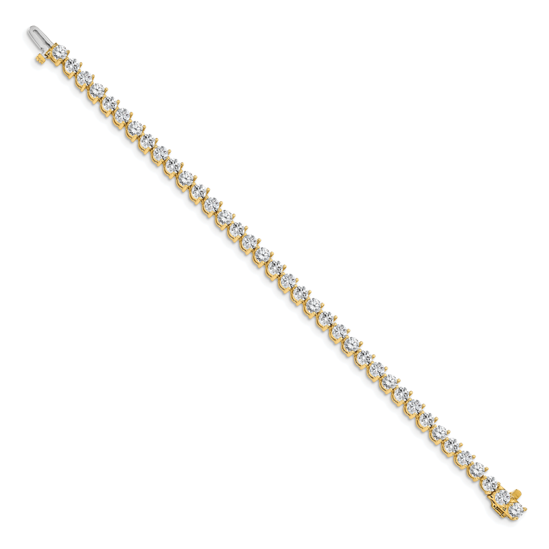 14k Complete 8.5 carat Round AAA Diamond 3-prong 7 inch Tennis Bracelet