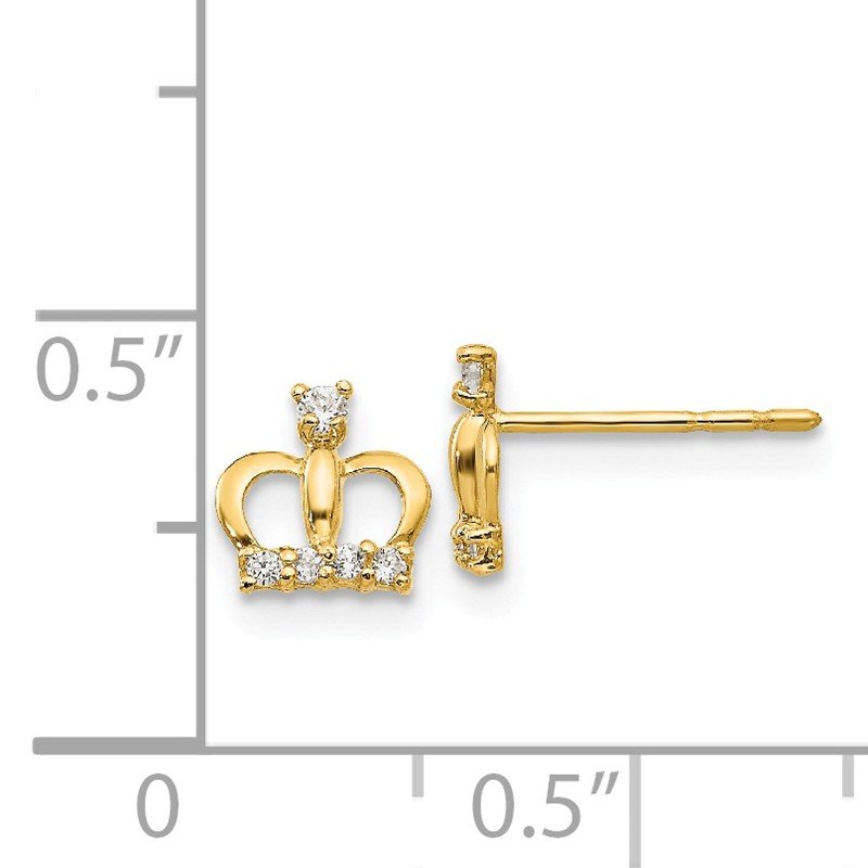 14k Madi K CZ Crown Post Earrings