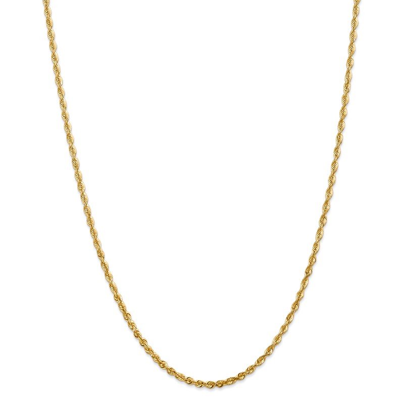14K 10 inch 2.75mm Ultra Diamond-cut Rope with Lobster Clasp Anklet
