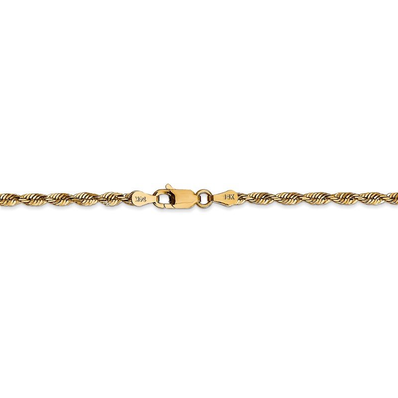 14K 10 inch 2.75mm Ultra Diamond-cut Rope with Lobster Clasp Anklet