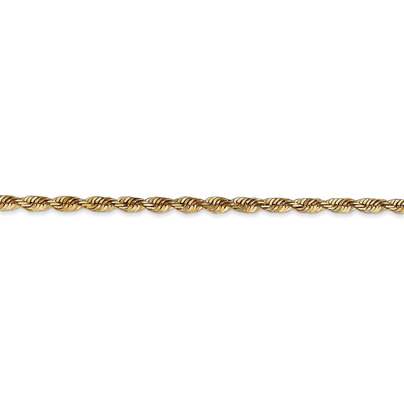 14K 10 inch 2.75mm Ultra Diamond-cut Rope with Lobster Clasp Anklet