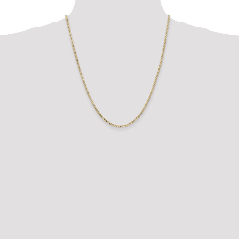 14K 26 inch 2.25mm Flat Figaro with Lobster Clasp Chain