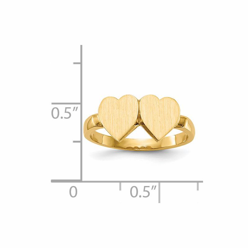 14k 7.5x7.5mm Open Back Heart Signet Ring