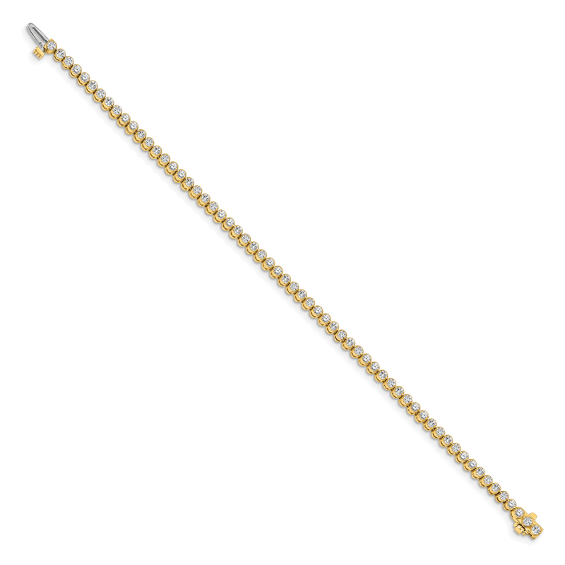 14k Complete 2.13 carat Round AAA Diamond 2-prong 7 inch Tennis Bracelet