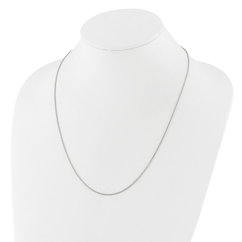 14K White Gold Adjustable 1mm Quadra Wheat Chain