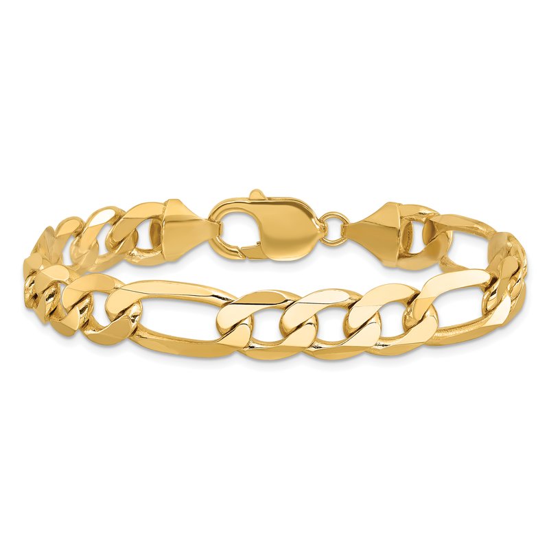 14K 26 inch 10mm Flat Figaro with Lobster Clasp Chain