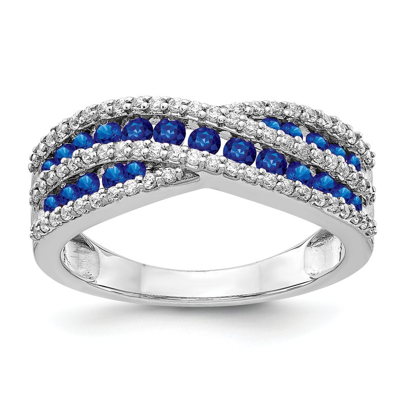 14k White Gold Diamond and Emerald Fancy Ring