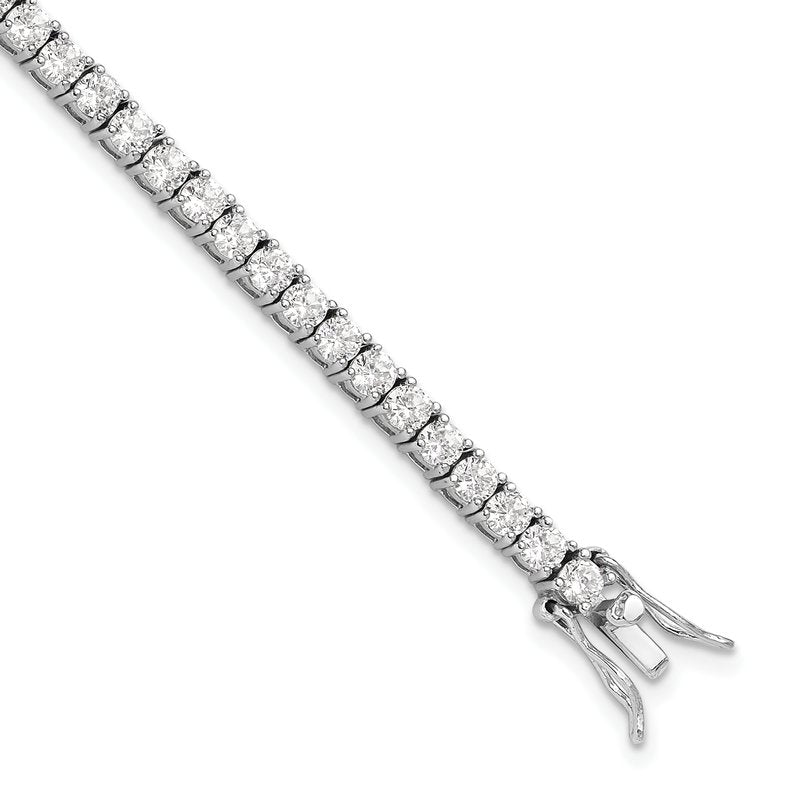 Sterling Silver Rhodium-plated Brilliant-cut CZ 7 Inch Tennis Bracelet