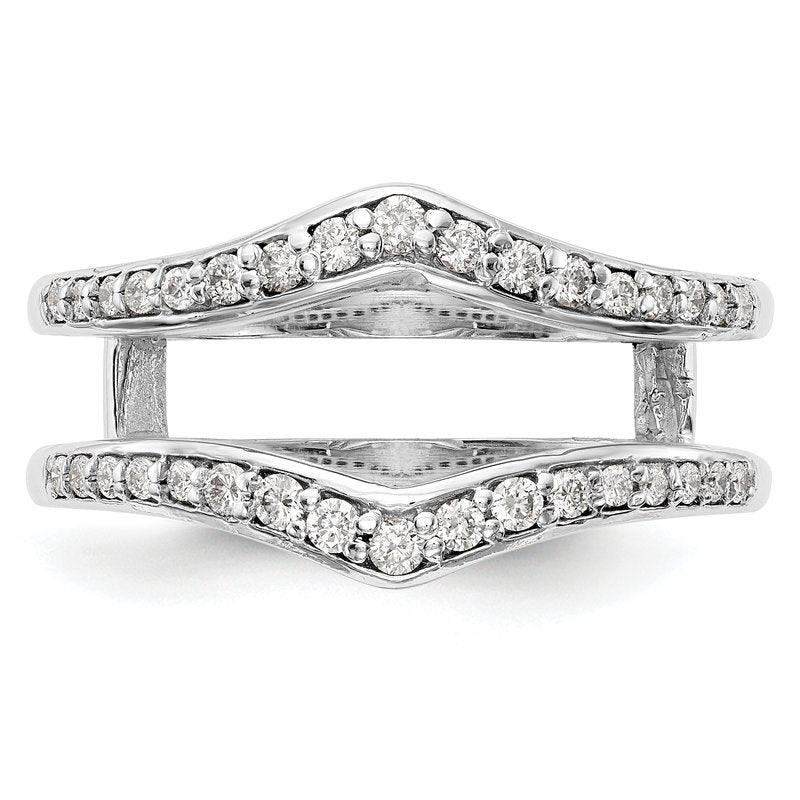 14K White Gold 1/2 carat Lab Grown Diamond VS+ F+ Complete Ring Guard
