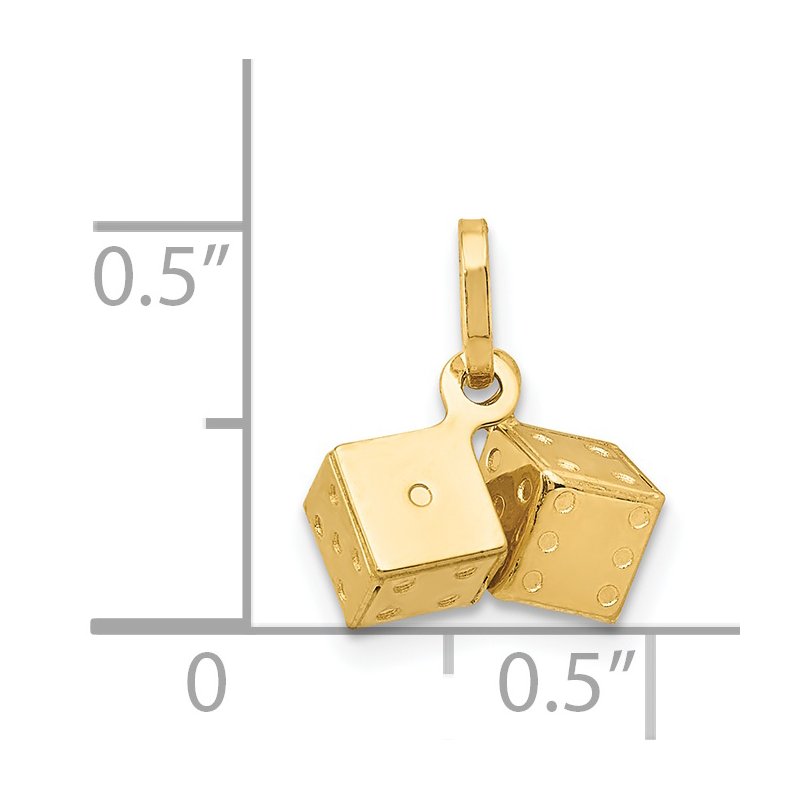 14k  3-D Dice Charm