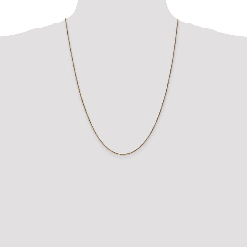 14K 10 inch 1.25mm Diamond-cut Spiga with Lobster Clasp Anklet