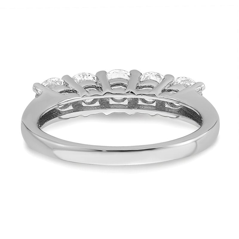14K White Gold 1/2 carat Lab Grown Diamond VS/SI  D E F  5 Stone Ring