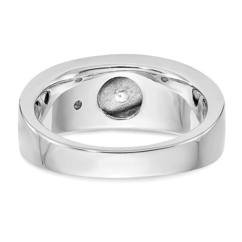 14K White Gold Men's 1/2 carat Lab Grown Diamond VS/SI  D E F  Brushed and Polished Band