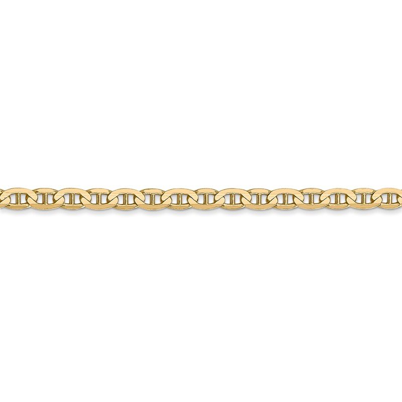14K 10 inch 3mm Concave Anchor with Lobster Clasp Chain