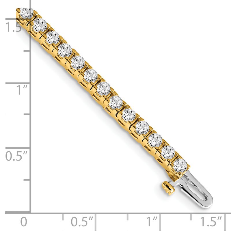14K Yellow Gold 4 1/10 carat Lab Grown Diamond VS+ F+ Complete Tennis Bracelet