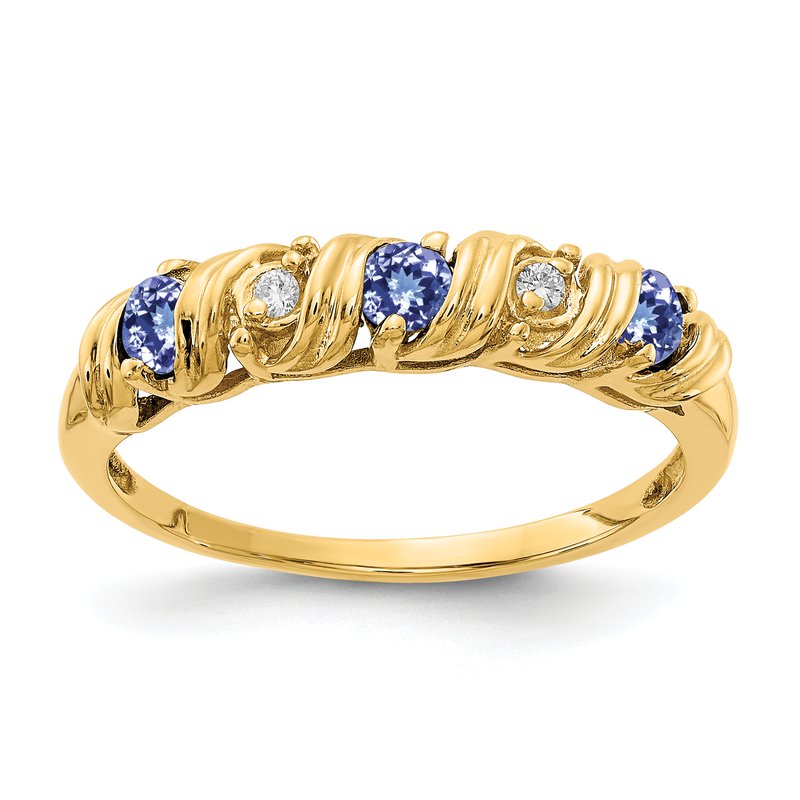 14k 2.75mm Tanzanite VS Diamond ring