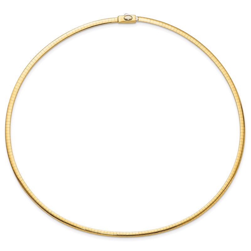 14K 3mm Two-tone Reversible Omega Necklace
