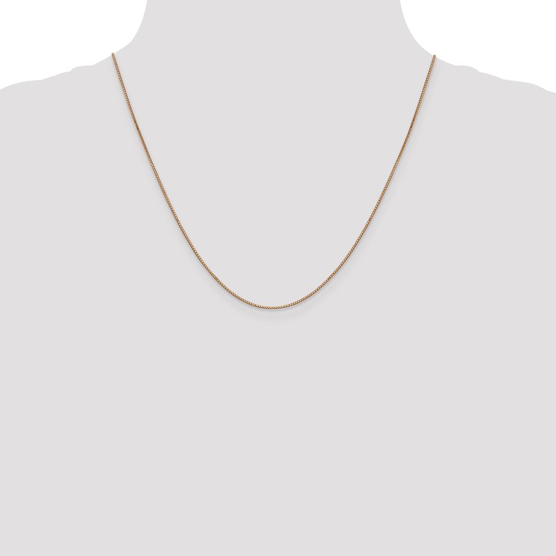 14K Rose Gold 10 inch .9mm Box Link with Lobster Clasp Chain Anklet