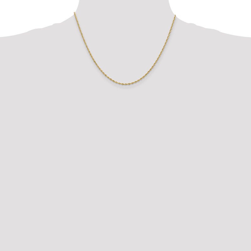 14K 10 Inch 1.85mm Diamond-cut Quadruple Rope Lobster Clasp Anklet
