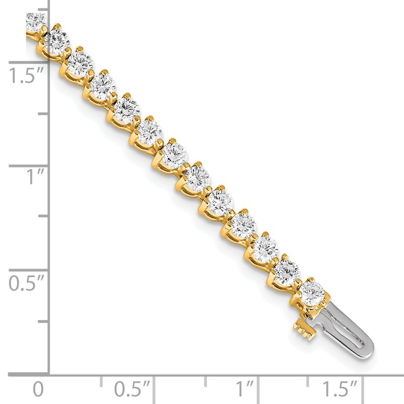 14k Complete 4.73 carat Round VS Diamond 3-prong 7 inch Tennis Bracelet