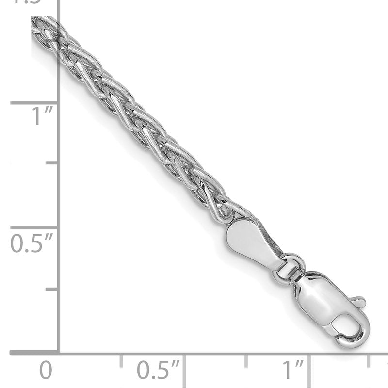 14K White Gold 16 inch 4mm Parisian Wheat with Lobster Clasp Chain