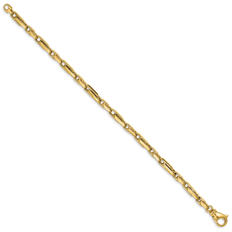 14K 18 inch 5mm Hand Polished Fancy Link with Fancy Lobster Clasp Chain