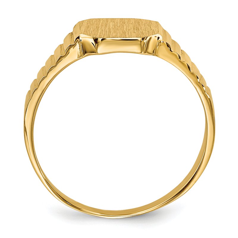 14k 7.5x6.0mm Child's Open Back Signet Ring
