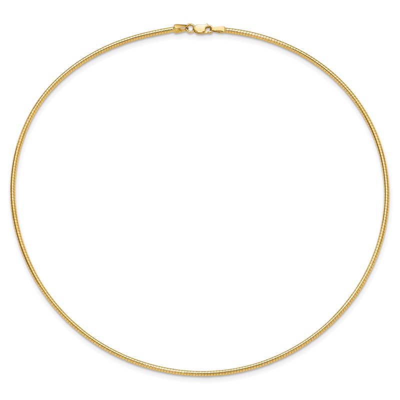 14K 2mm Round Omega Necklace
