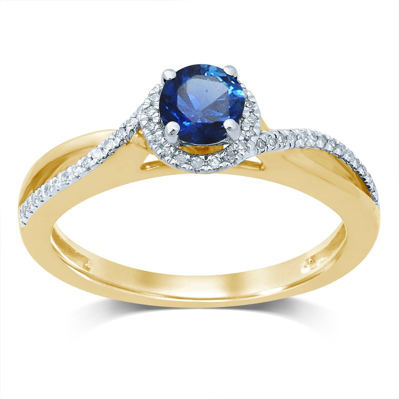14K Diamond  Saphire  Ring