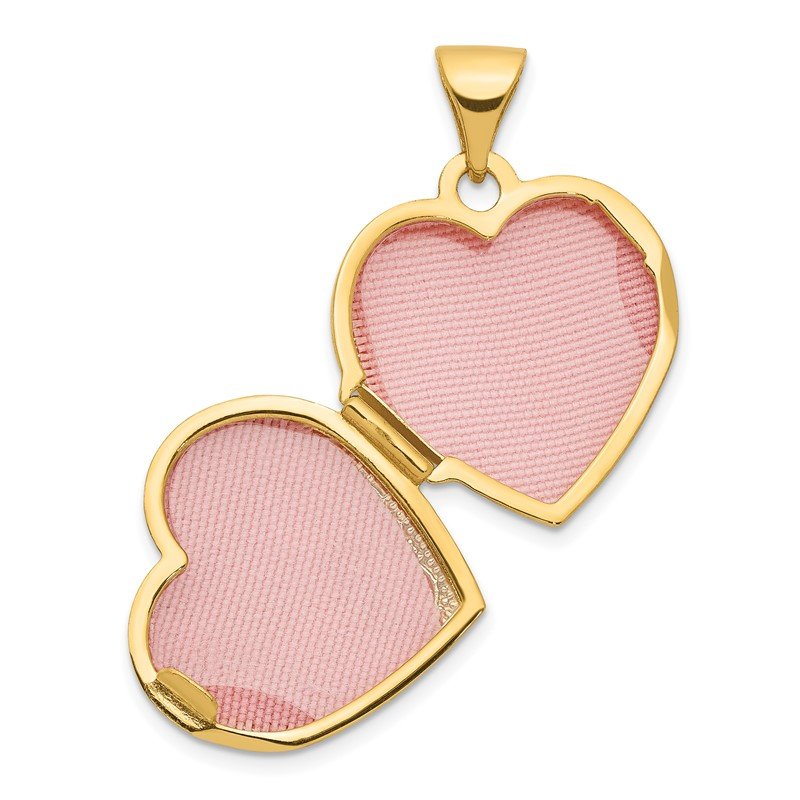 14k Two Hearts 15mm Heart Locket