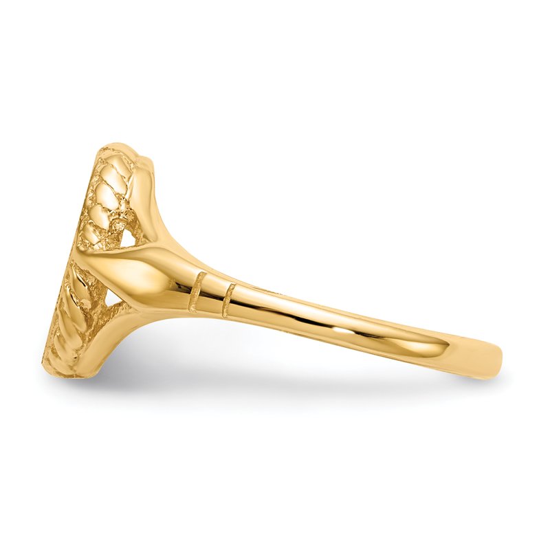 14k 8.5x6.5mm Open Back Child's Signet Ring