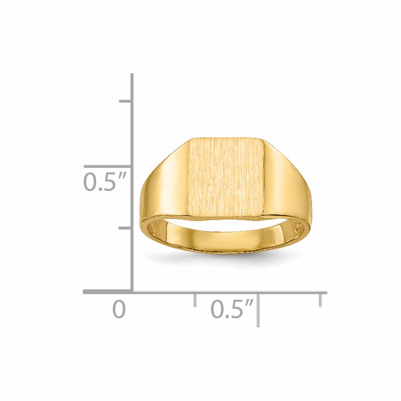 14k 8.5x9.0mm Closed Back Signet Ring