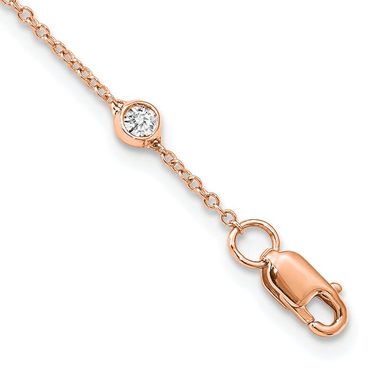 14K Rose Gold 3/8 carat Lab Grown Diamond VS+ F+ Complete 7 Station 7 in Bracelet