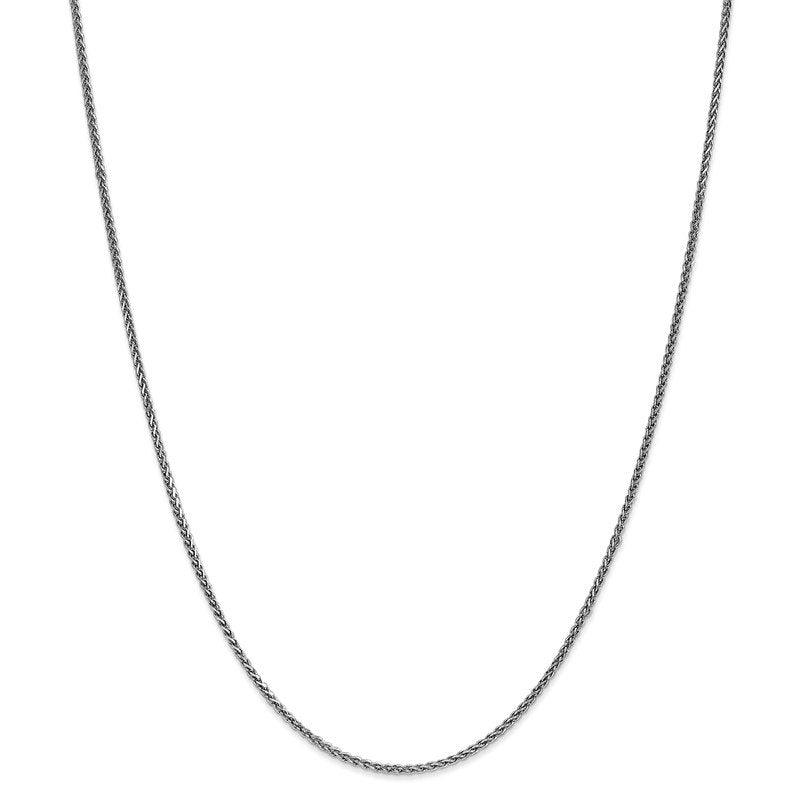 14K White Gold 14 inch 1.7mm Diamond-cut Spiga with Lobster Clasp Chain