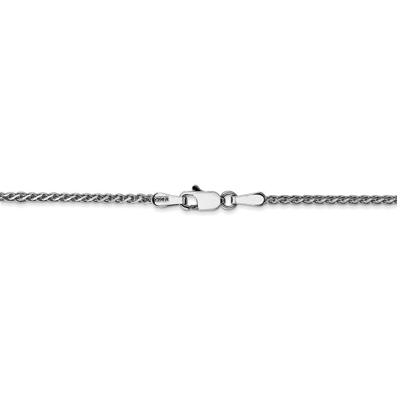 14K White Gold 14 inch 1.7mm Diamond-cut Spiga with Lobster Clasp Chain