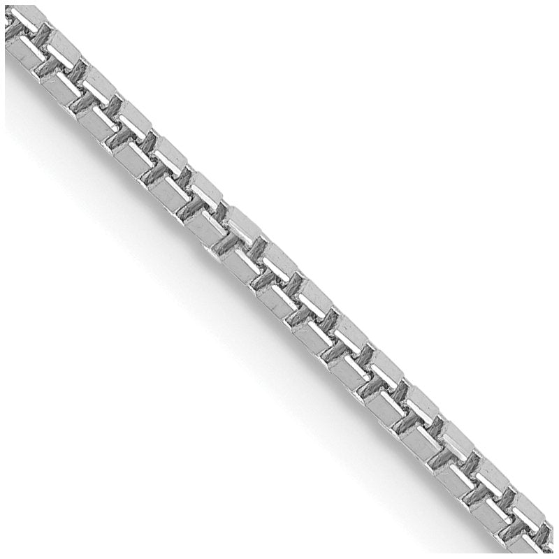 14K White Gold 14 inch 1.4mm Box with Lobster Clasp Chain