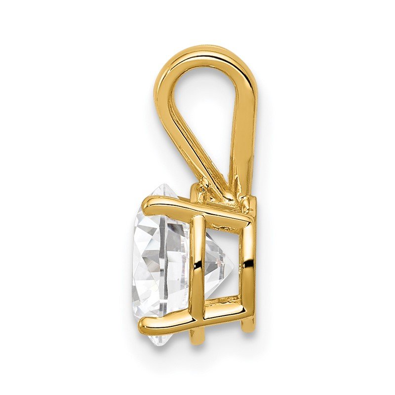 14k 7mm Round Cubic Zirconia Pendant