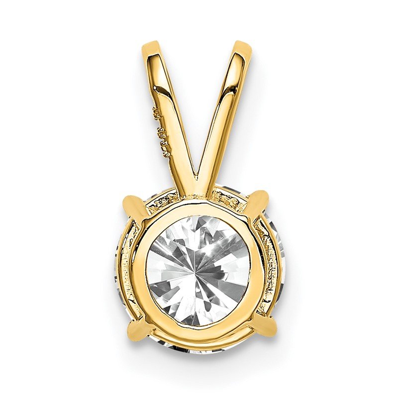 14k 7mm Round Cubic Zirconia Pendant