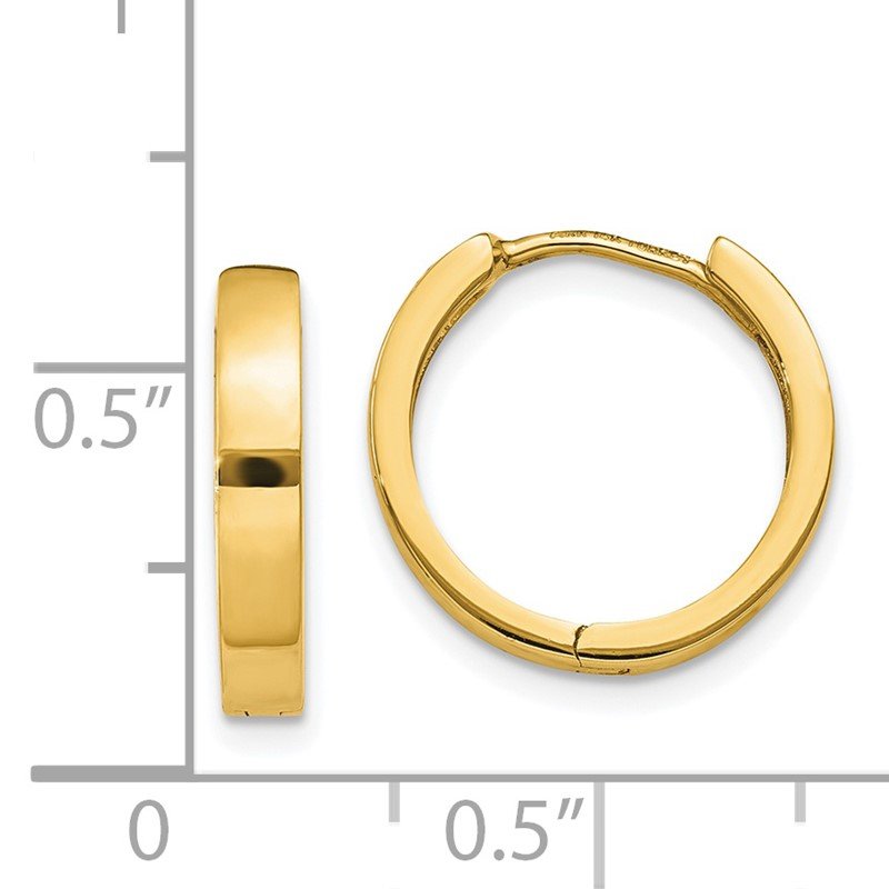 14k Round Hinged Hoop Earrings