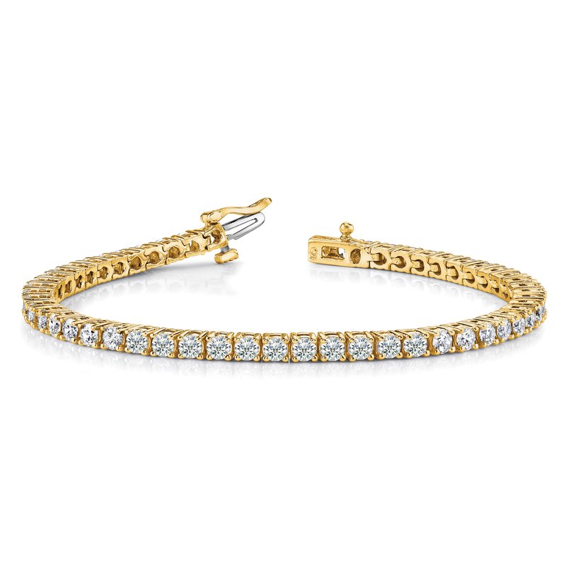 14k Complete 3.05 carat Round AA Diamond 4-prong 7 inch Tennis Bracelet