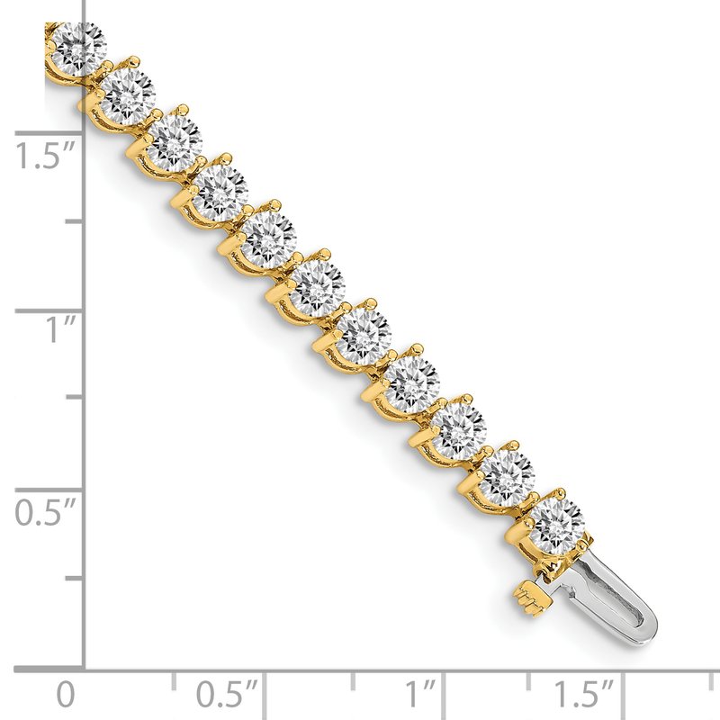 14k Complete 8.5 carat Round AA Diamond 3-prong 7 inch Tennis Bracelet