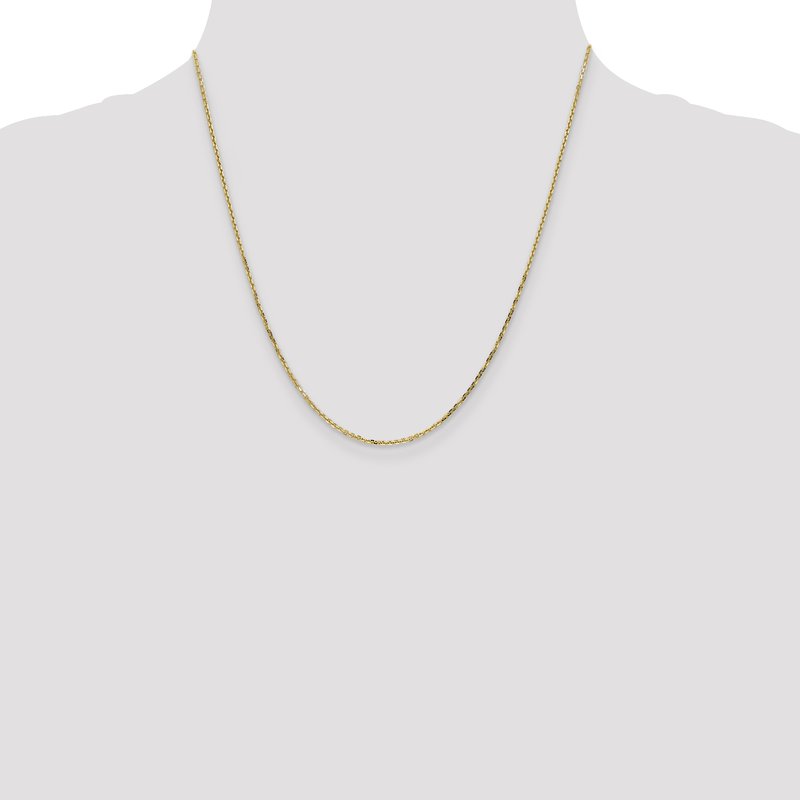 14K 26 inch 1.4mm Diamond-cut Round Open Link Cable with Lobster Clasp Chain